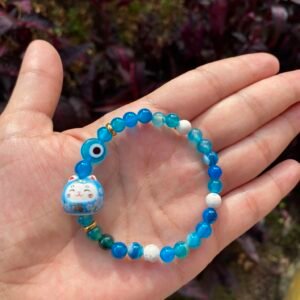 Manilla Ágata Azul Maneki Neko